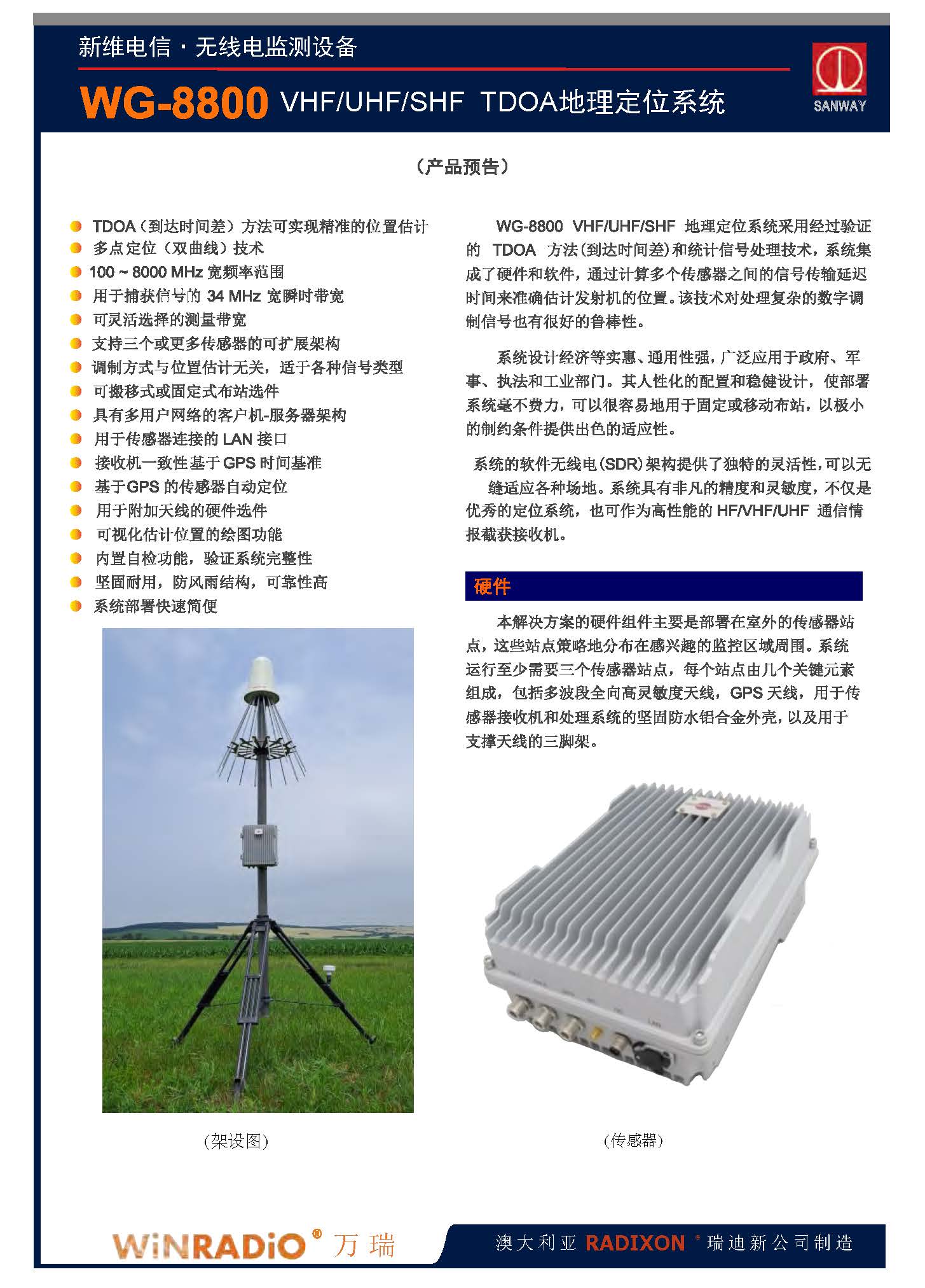 WG-8800 TDOA定位系統預告